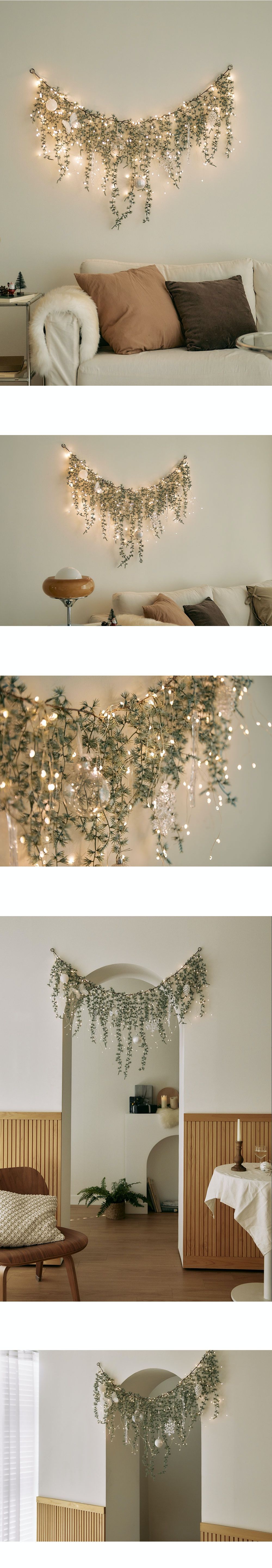 韓國 Bebe Deco - DIY聖誕樹/聖誕樹藤壁飾燈-銀白世界 (120cm)