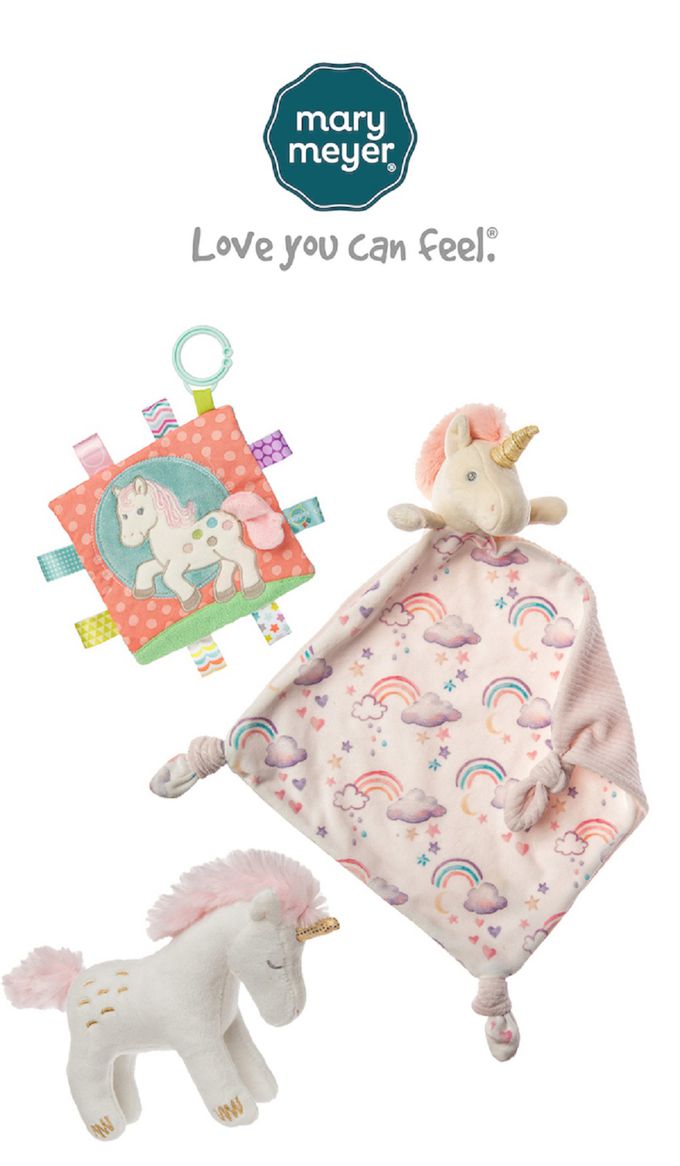 美國 MaryMeyer 蜜兒 - 獨角獸臻藏禮盒(彩虹獨角獸安撫巾+彩虹小馬手搖鈴＋彩虹小馬沙沙紙)