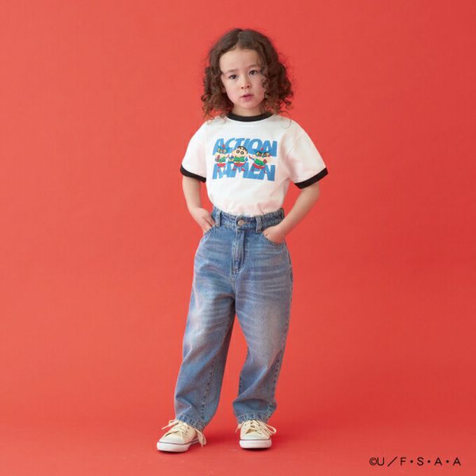 日本 b-ROOM - 聯名限定 短袖上衣-超人小新-鵝黃