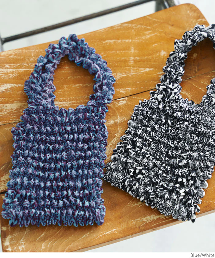 日本 COCA - 泡泡皺褶伸縮容量環保袋-手提/肩背款-暗夜海洋