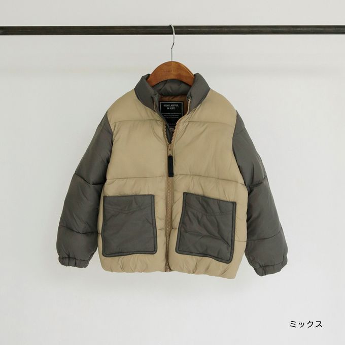 日本 BRANSHES - 酷帥又保暖輕盈鋪棉外套-軍綠x棕