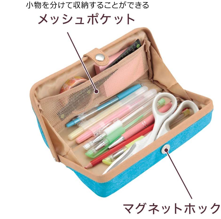 日本文具代購 - 大容量大開口鉛筆盒-深藍 (22x5x10cm)