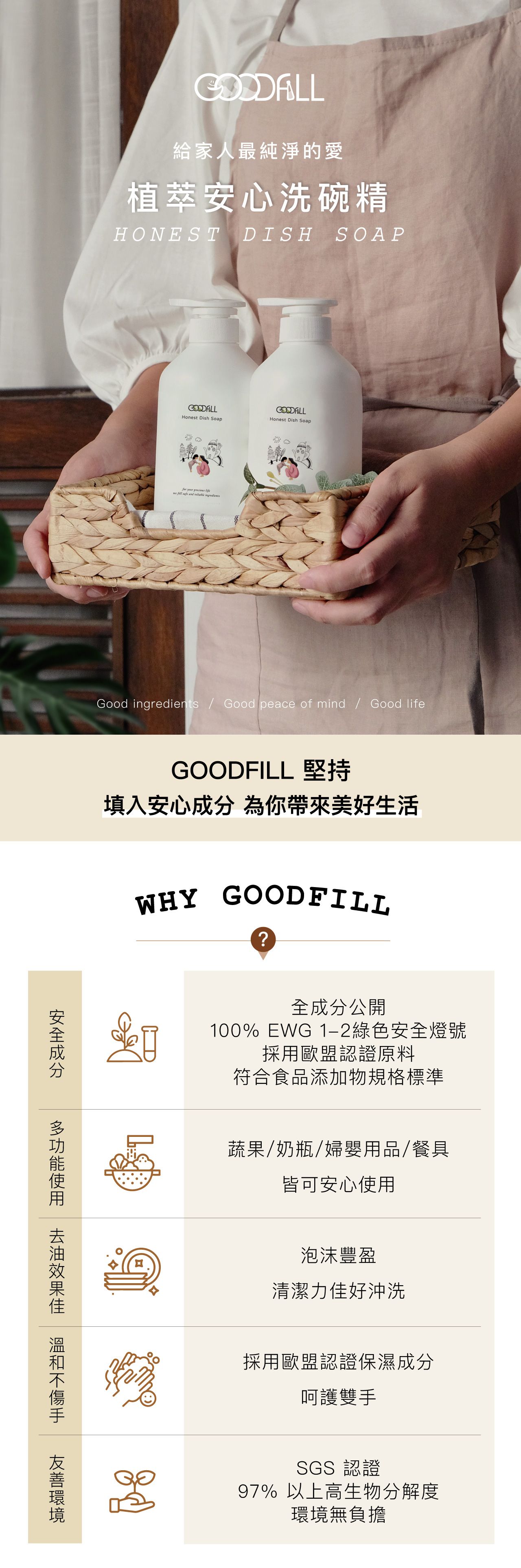 台灣 GoodFill - 植萃安心洗碗精-500ml