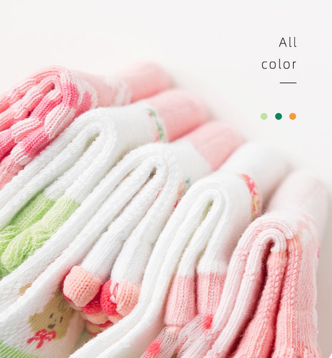 可愛小貓草莓荷葉邊網眼短筒棉襪