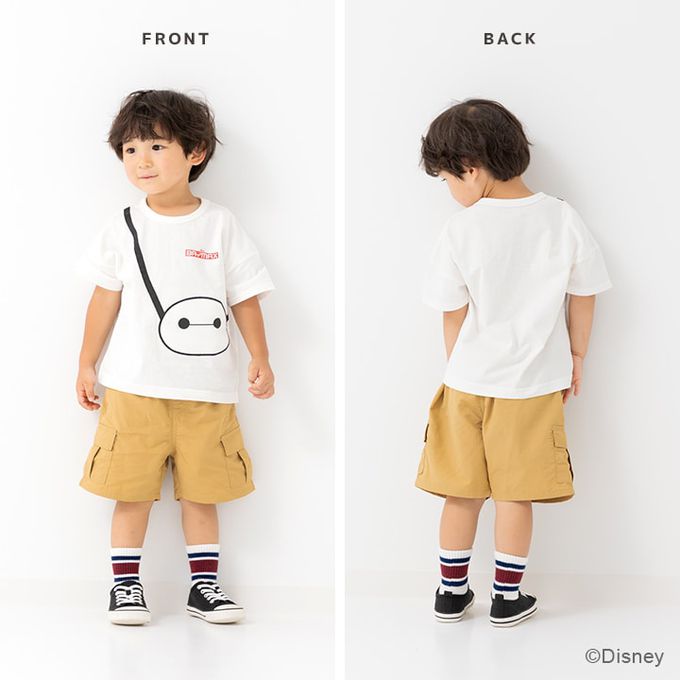 日本 Chil2 - 迪士尼人氣角色 純棉短袖上衣-杯麵表情-白