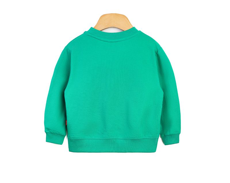 韓國 OZKIZ - 閃亮變色長袖大學T-火箭綠