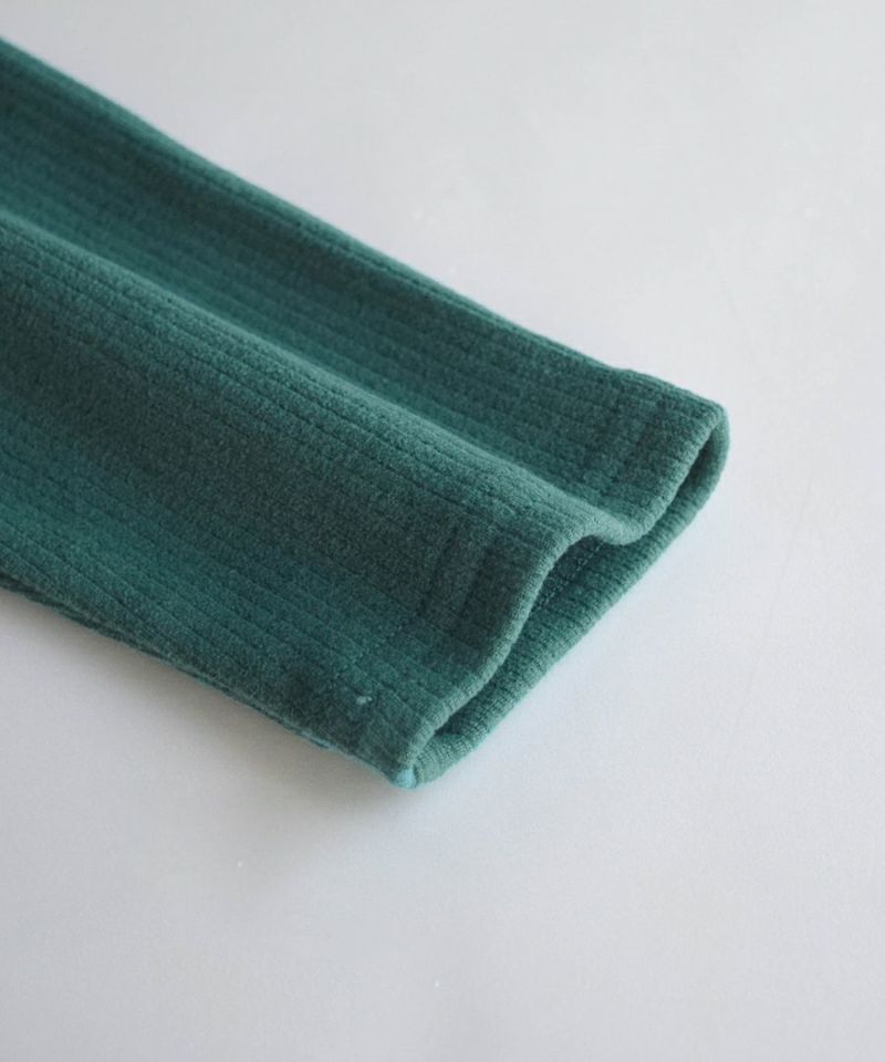 日本 zootie - 舒膚羅紋彈性刷毛薄長袖上衣-圓領-祖母綠