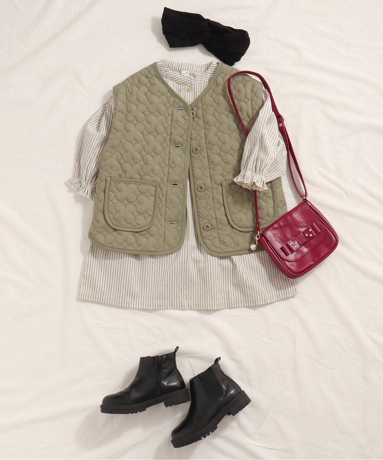 日本 apres les cours - 襯衫領微甜束口長袖洋裝-碎花-海軍藍