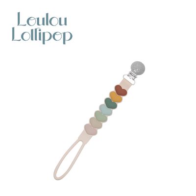 Loulou Lollipop - 加拿大 固齒器奶嘴鍊夾-莫蘭迪小愛心