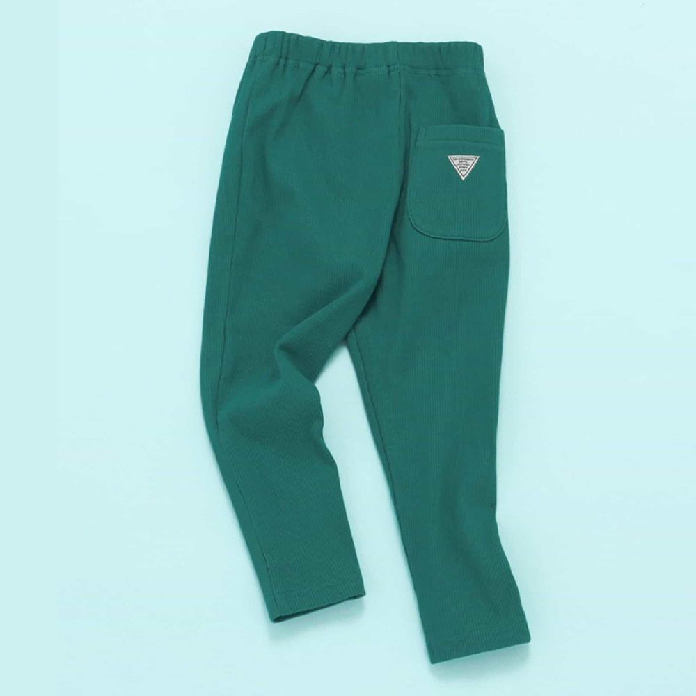 DAISUKI 羅紋彈性九分褲-綠松石