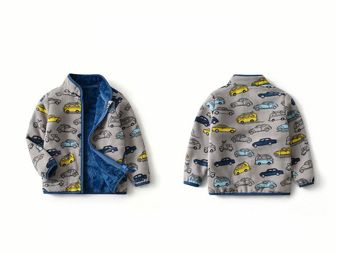 Fleece搖粒絨兒童外套(溫暖加絨)-迷彩恐龍