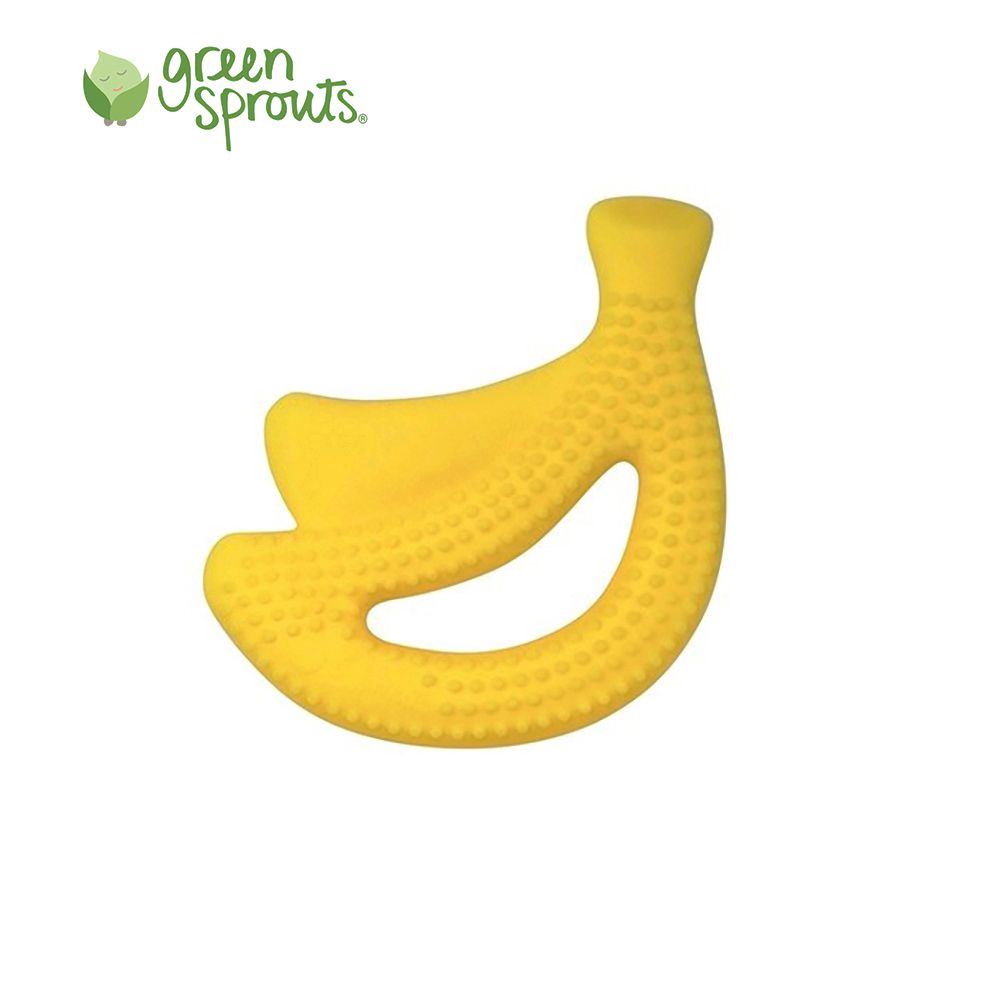 美國 green sprouts - 小綠芽食品安全等級矽膠固齒器-黃香蕉