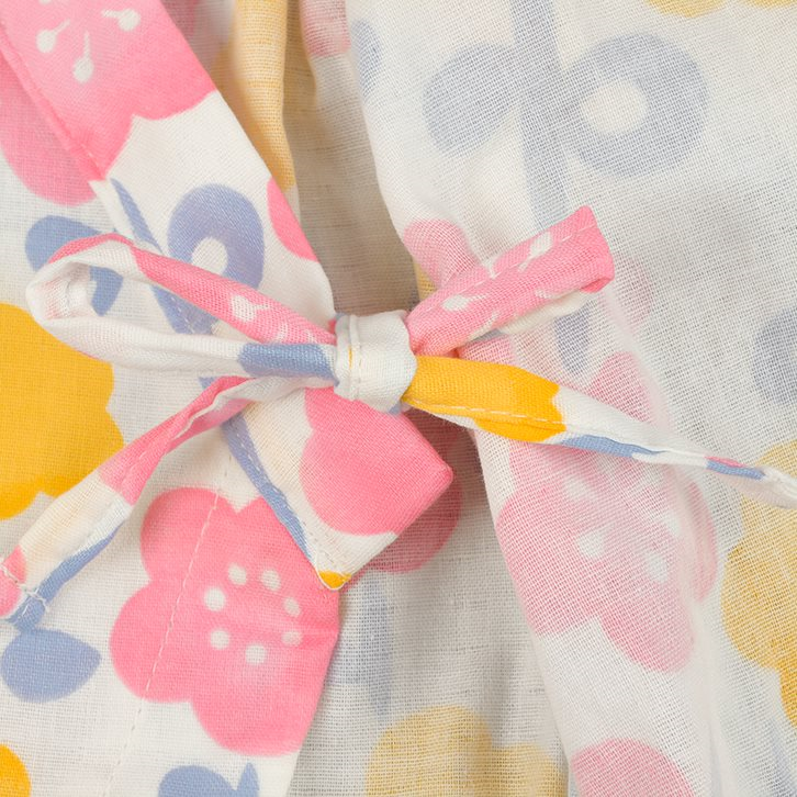 akachan honpo - 甚平包屁衣-小花-米白色