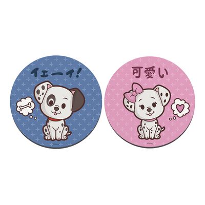 收納王妃 - 迪士尼 Disney 動物系列【彭哥和白佩蒂】 珪藻土軟式吸水杯墊-二入組10X10X0.5CM