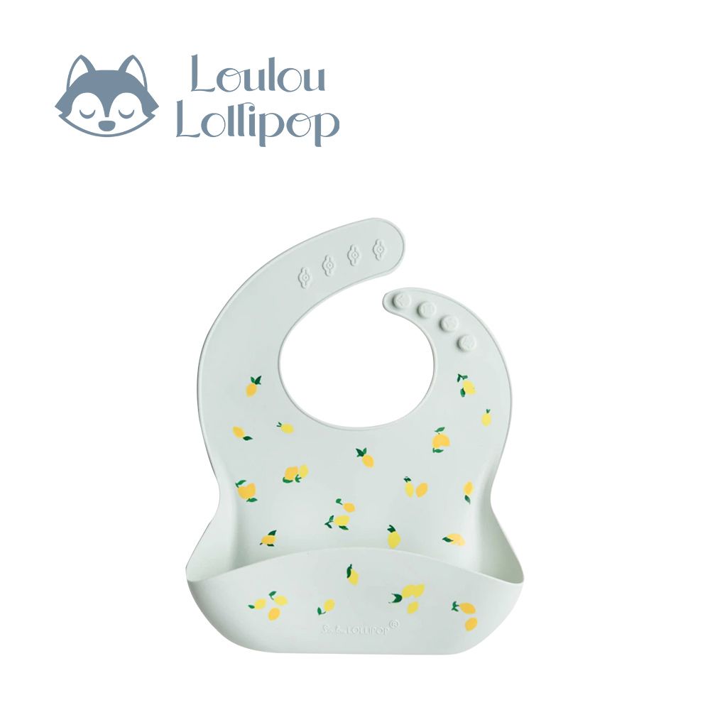 寬口袋立體矽膠圍兜-清新檸檬