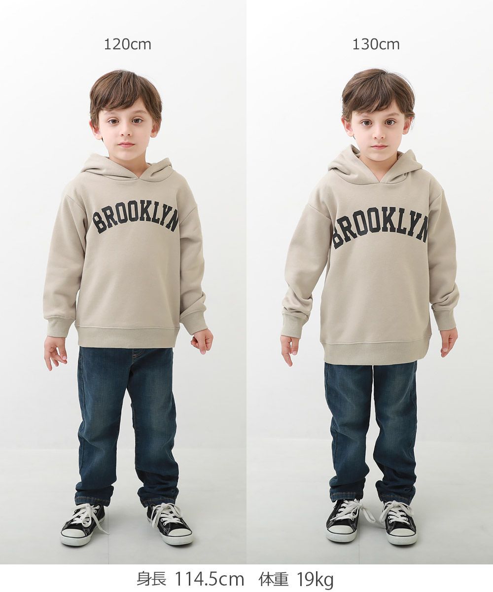 日本 devirock - 秋冬定番 印花長袖帽T-BROOKLYN-湖水綠