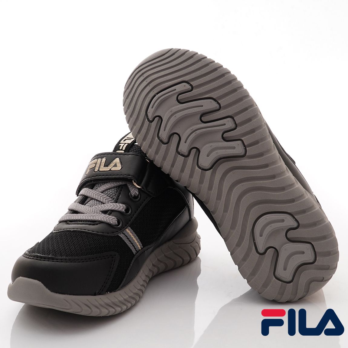 FILA - 輕量慢跑鞋款(中大童段)-運動鞋-黑