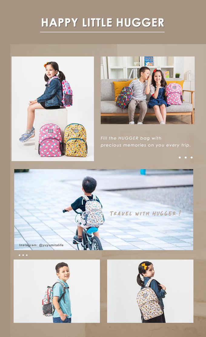 HUGGER - 兒童背包-小汽車(A4可 幼兒園透氣減壓輕量休閒書包) (5-8Y -A4尺寸)