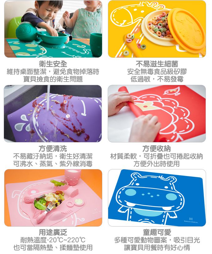 MARCUS＆MARCUS - 兒童學習餐具豪華5件組-貓熊款(圍兜+學習筷+吸盤碗含蓋+訓練杯+餐墊)