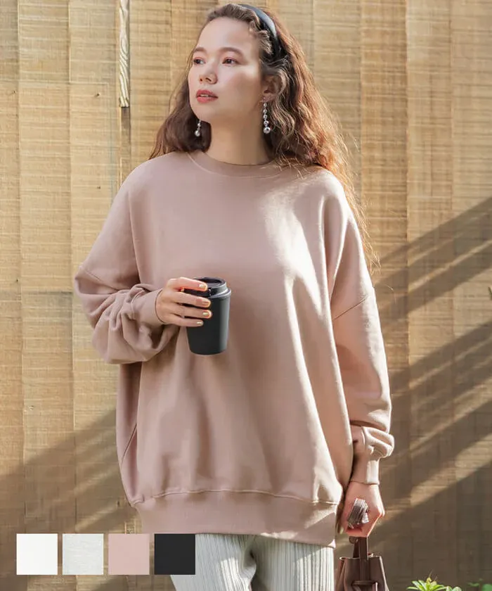 日本 COCA - 舒適內磨毛萬能大學T-素色-淺灰