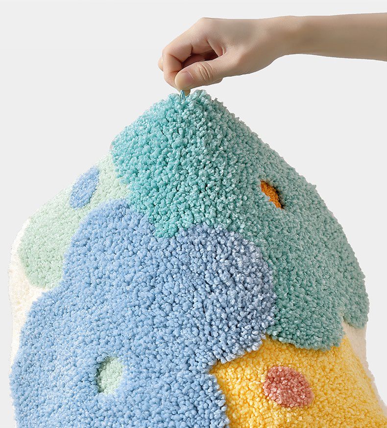 造型快速吸水植絨浴室腳踏墊-繽紛花花-奶白色 (45x70cm)