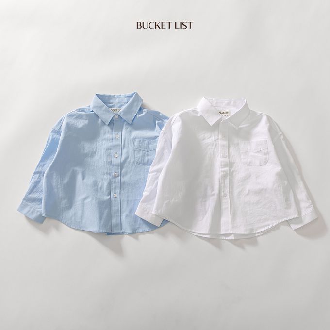 韓國 BUCKET LIST - 韓式落肩長袖襯衫/外套-白