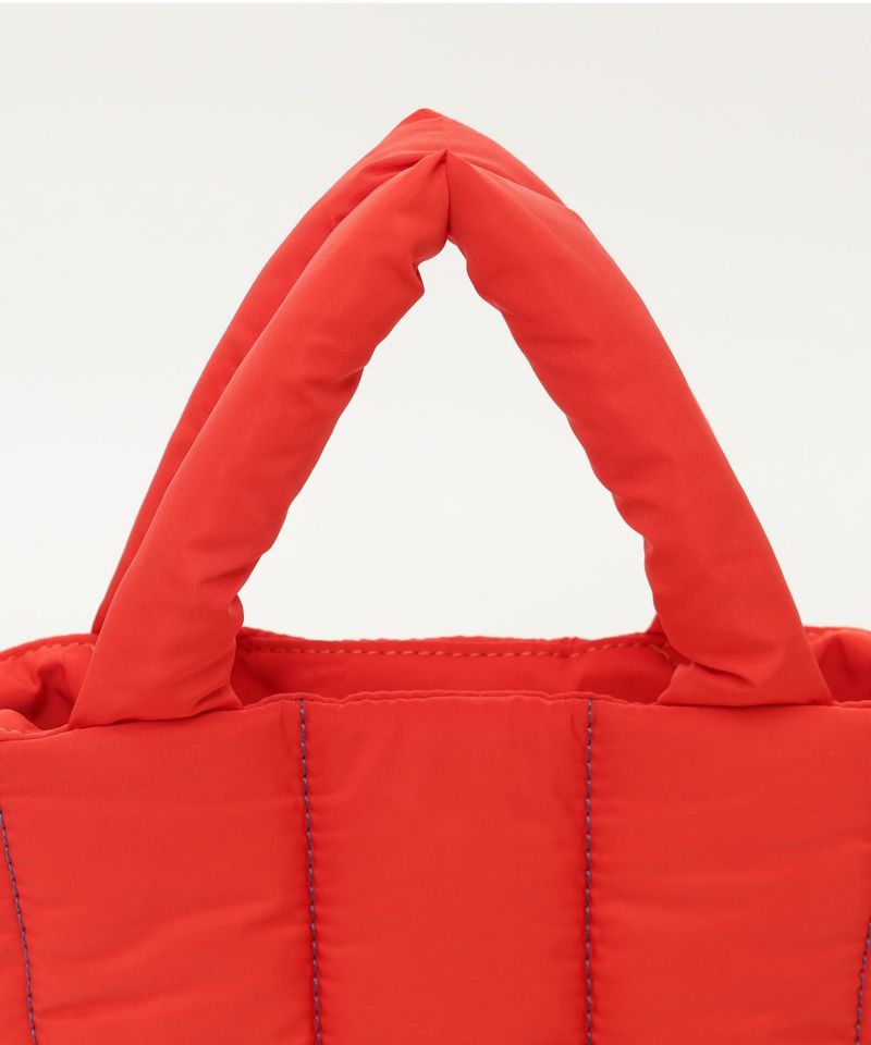 日本 COOCO - 衍縫鋪棉雲朵手提包-亮橘 (W20*H18*D14cm)