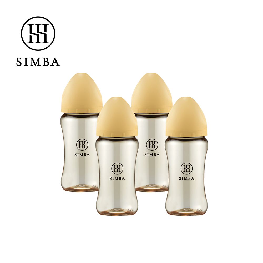 蘊蜜鉑金PPSU寬口防脹氣奶瓶4支組(270ml)-旦黃