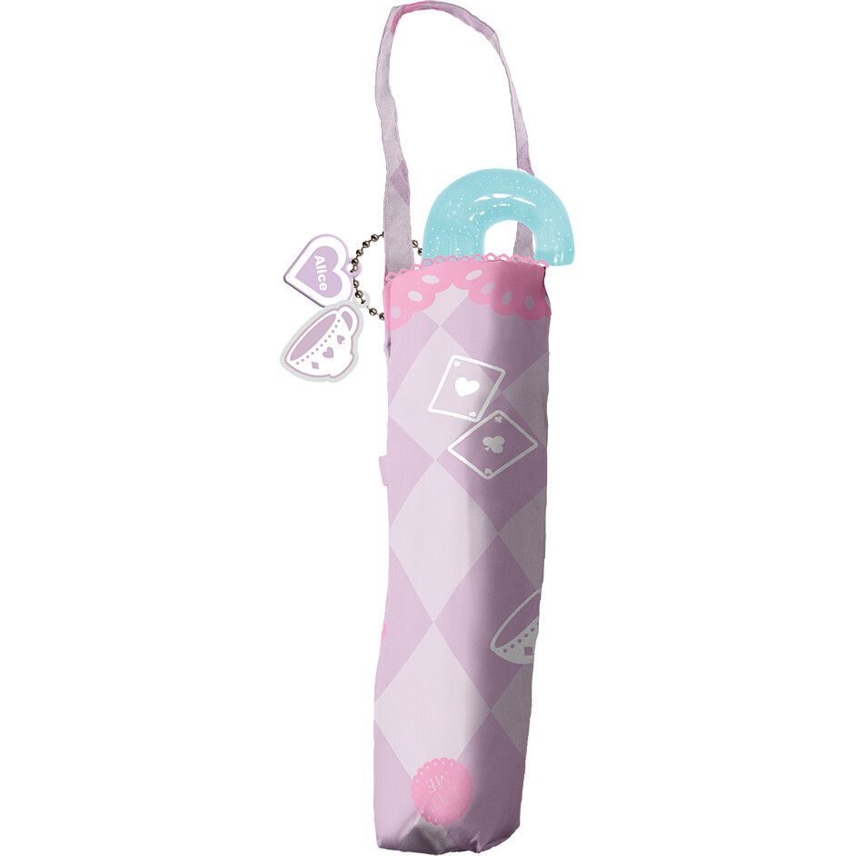 日本中谷 - 輕量透明窗兒童雨傘/折疊傘-格紋夢遊-粉紫 (50cm(身高115-125cm))