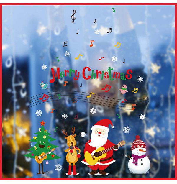 JB Design - 時尚壁貼-音樂吉他聖誕老人 (60cm*90cm)