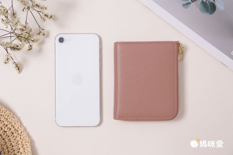 日本 LIZDAYS - [樂天No.1] 真皮卡片短夾/零錢包-灰杏褐 (11x7.5x2.5cm)