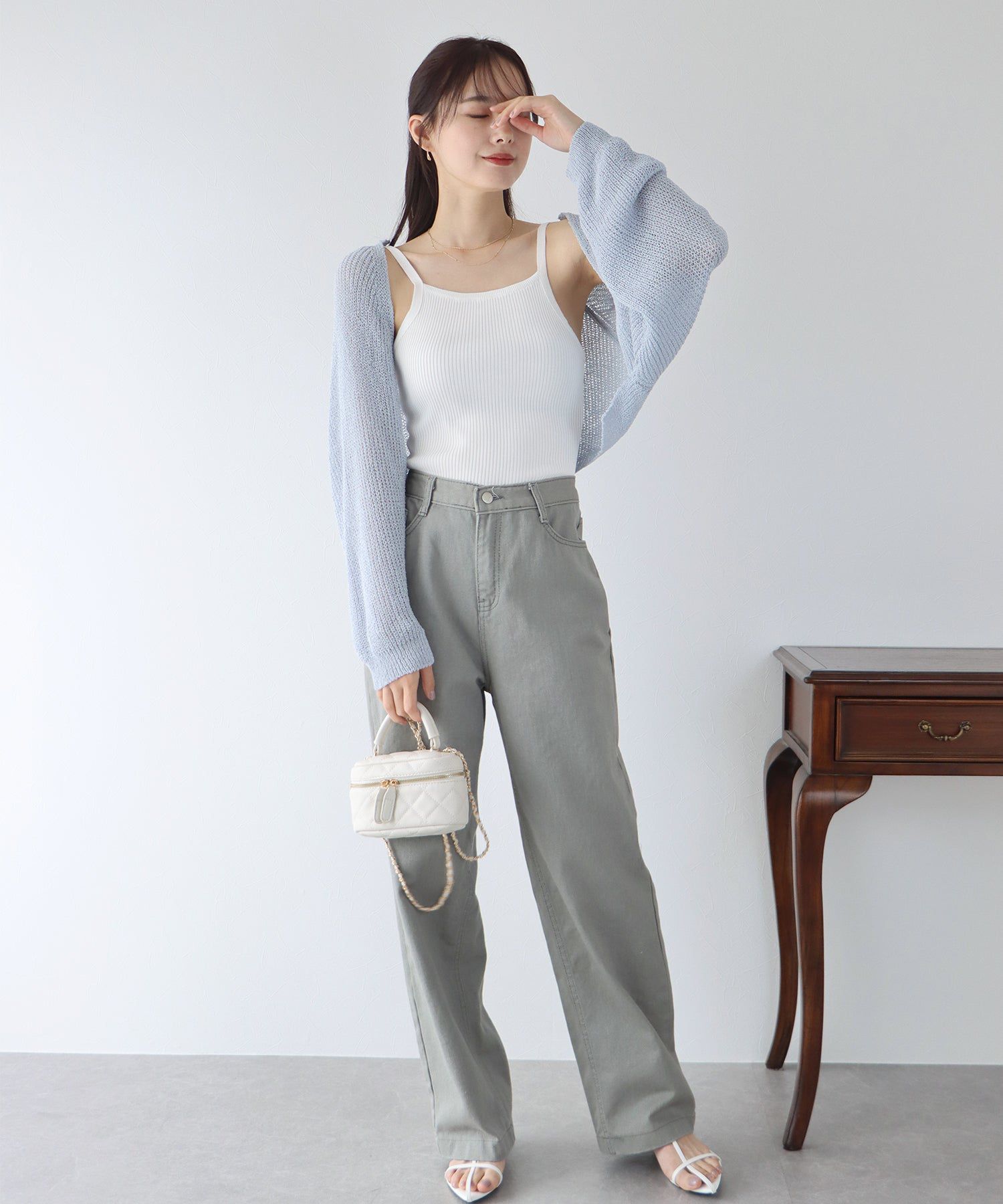 日本 BLUE EAST - 彈性羅紋無袖上衣/內搭-條紋-黑