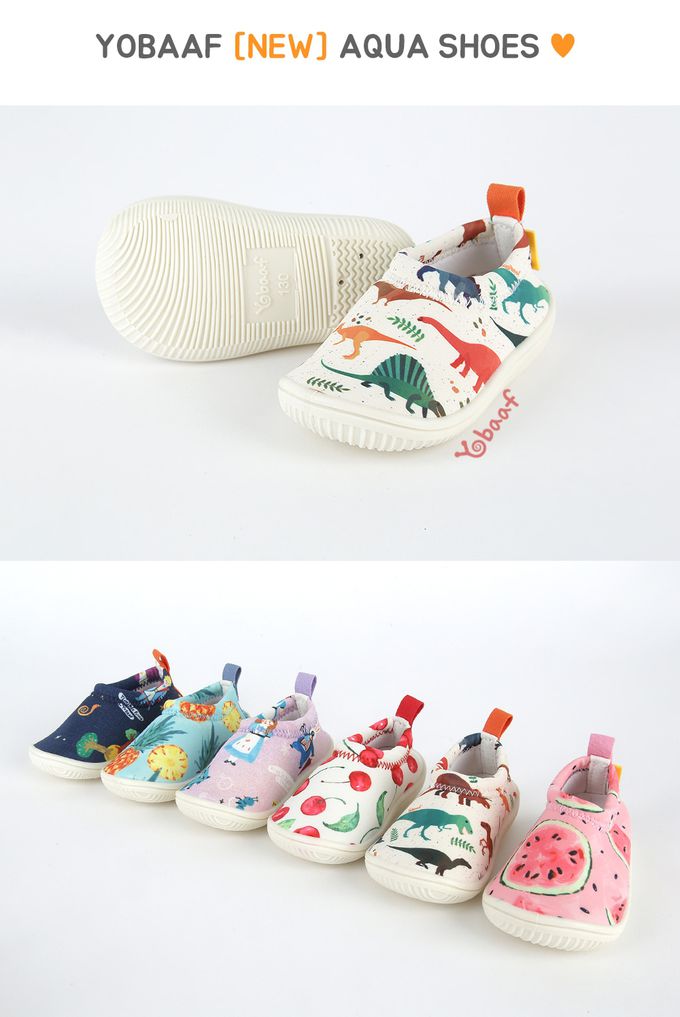 韓國 Yobaaf - 洞洞厚底兒童沙灘鞋/戲水鞋-恐龍王國
