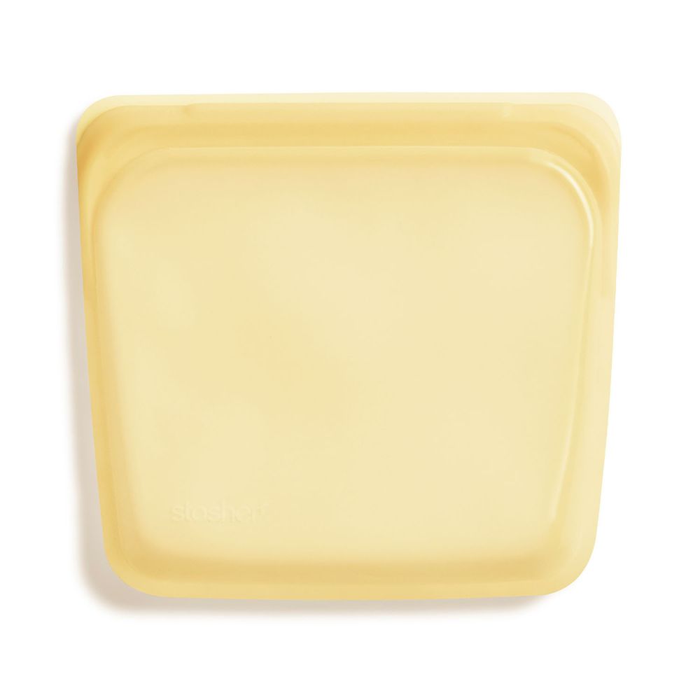 美國 Stasher - 食品級白金矽膠密封食物袋-方形-黃 (828ml)