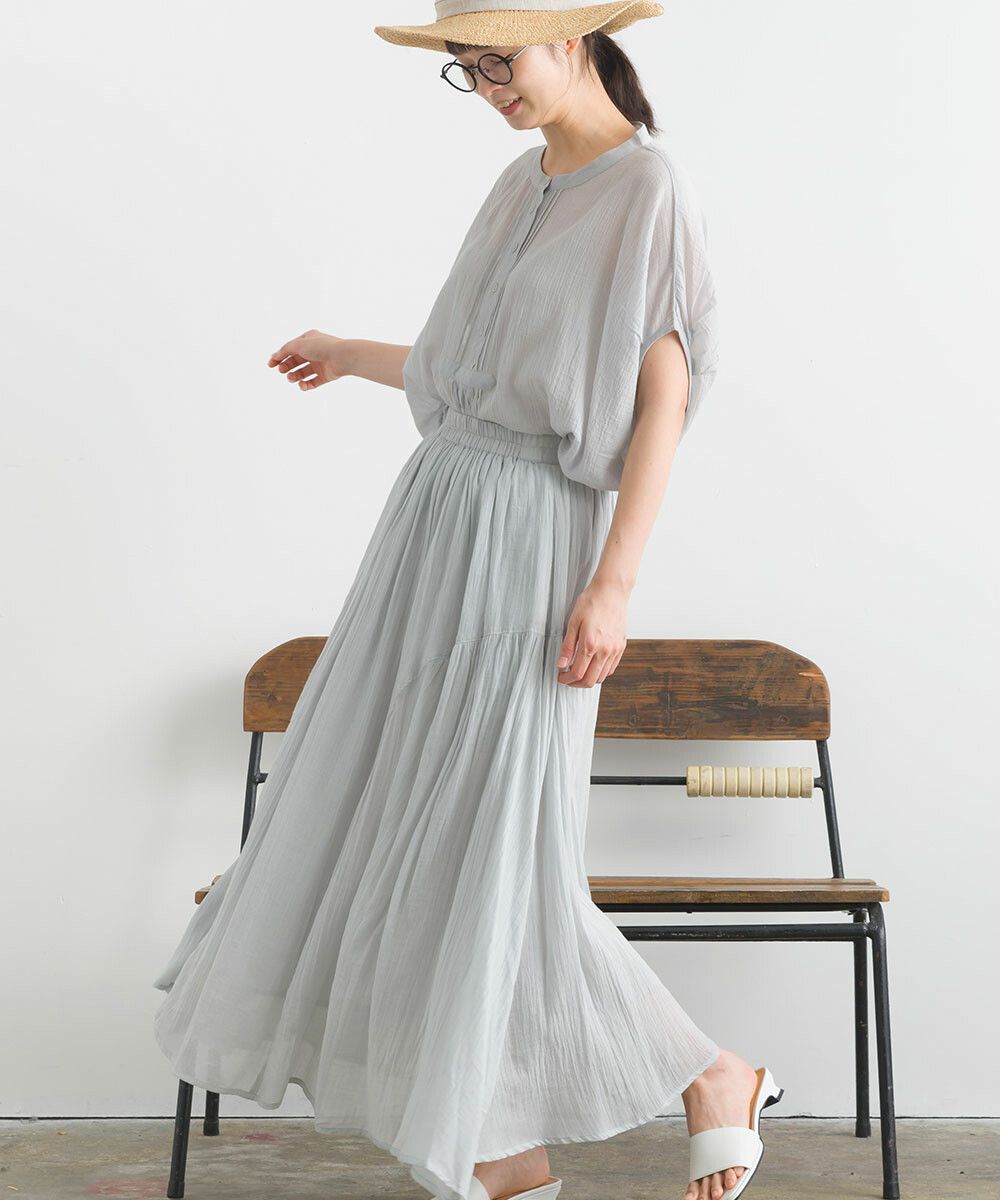 日本女裝代購 - 100%印度棉 空氣感落肩短袖上衣-淺卡其