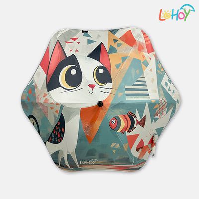 LOHOY - 兒童防戳圓角雨傘(兒童晴雨傘 圓角雨傘 防戳雨傘) (微喵微翹)
