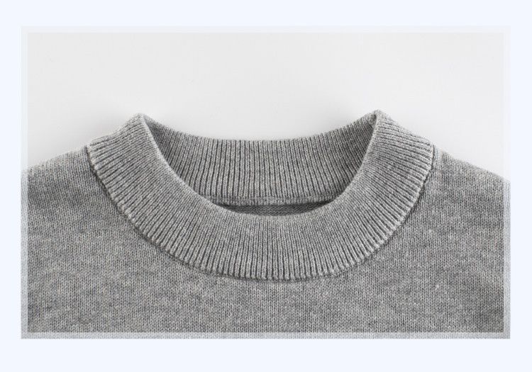 純棉針織長袖毛衣-簡約條紋