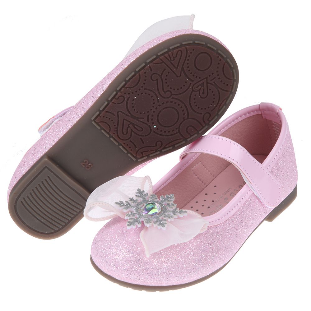 台灣製造 - 魔法水晶蝴蝶結粉色兒童公主鞋