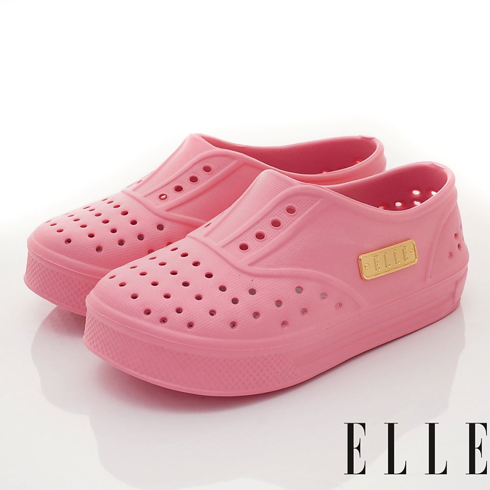 ELLE - 台灣製ELLE洞洞輕量便鞋(中小童段)-休閒鞋-粉紅