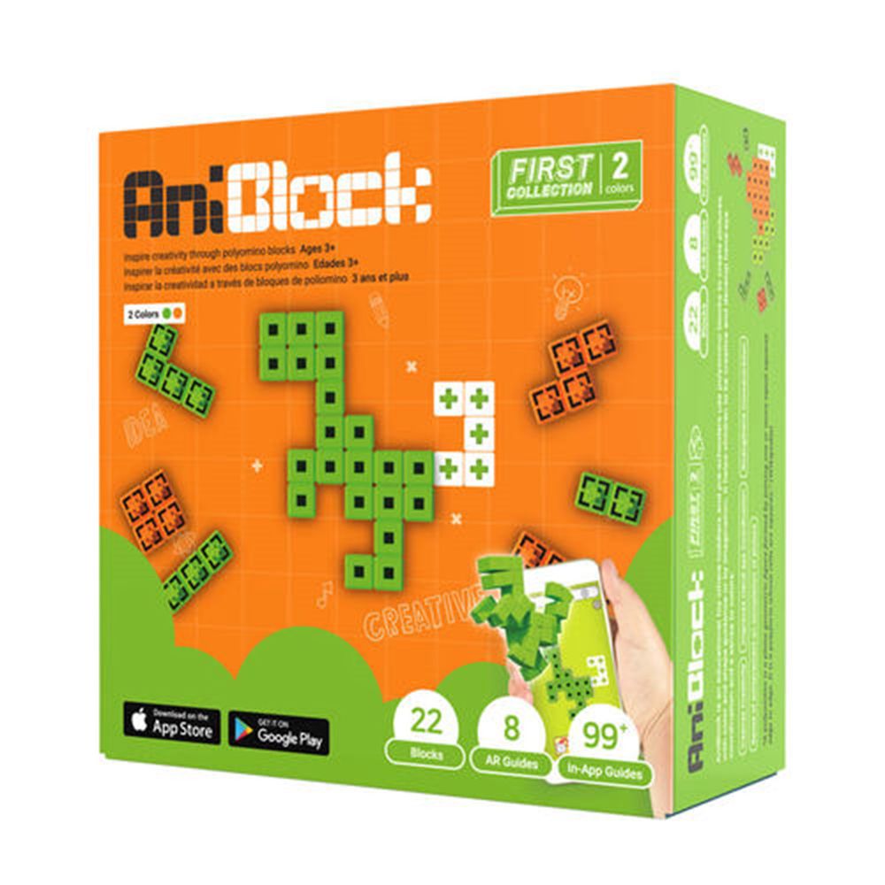 AniBlock 安尼博樂 - AR積木拼圖-2色-(橘色&綠色)