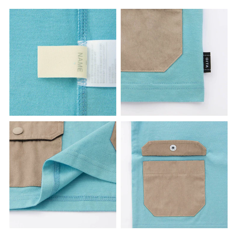 日本千趣會 - GITA 天竺棉雙口袋短T-深灰