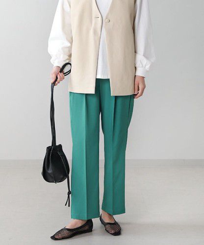 日本 Bou Jeloud - 俐落簡約美腿西裝褲-桃粉