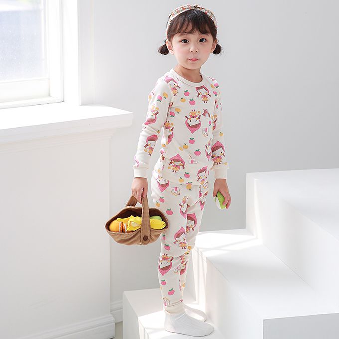 正韓 Cogibu - 極舒適無螢光劑 100% 有機棉幼兒/兒童睡衣/家居服套裝組-小紅帽