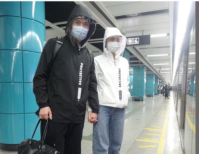 防風連帽外套(面罩可拆)-防水升級款-黑色-(非醫療用品)