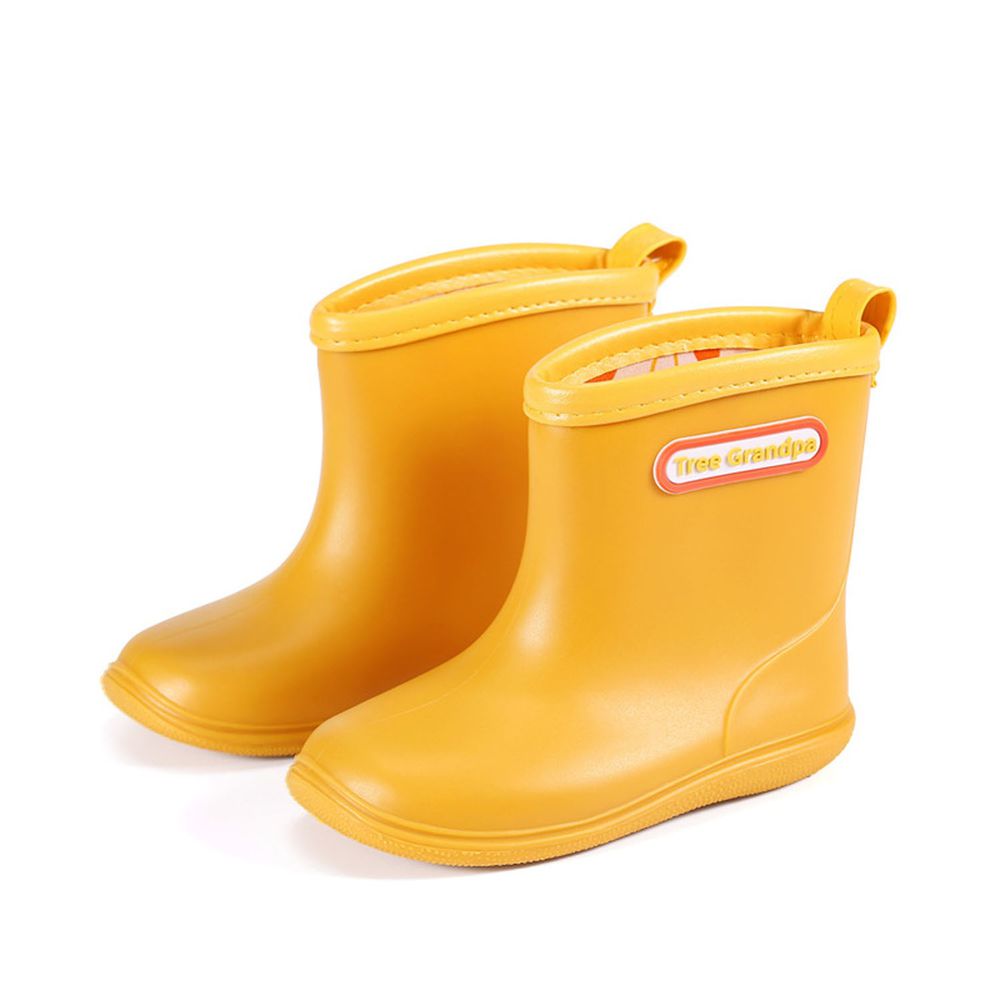 treegrandpa - 兒童素色雨鞋-黃色