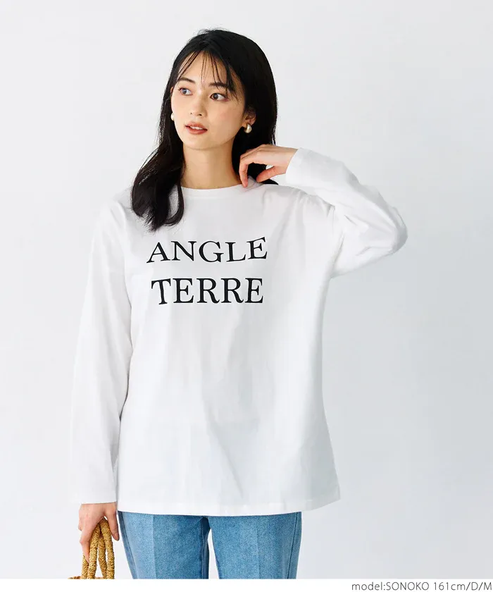 日本 COCA - 圓領印花長版薄長袖上衣-印花E款