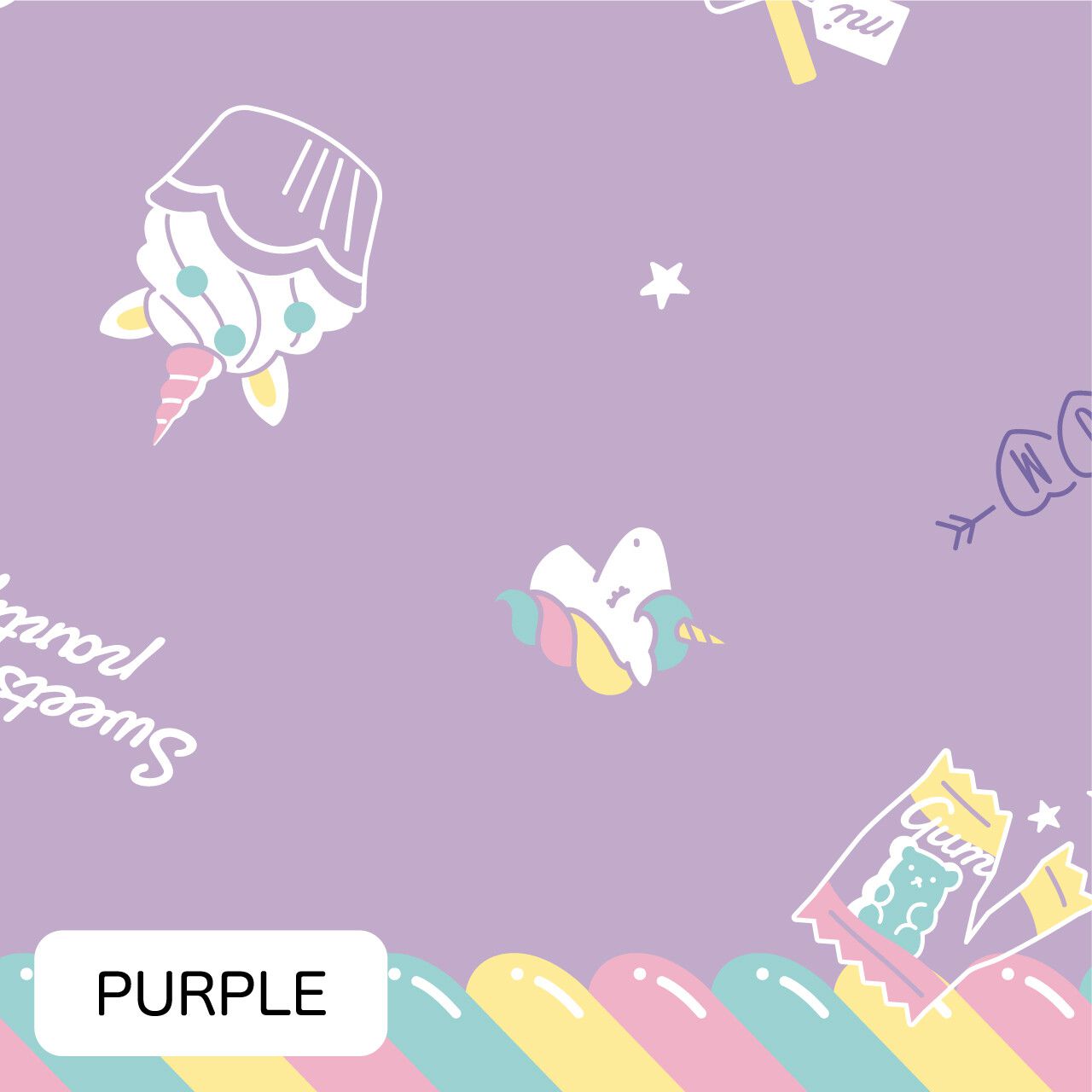 日本中谷 - 透明窗設計兒童雨傘/直傘-獨角獸甜點-粉紫 (50cm(身高115-125cm))