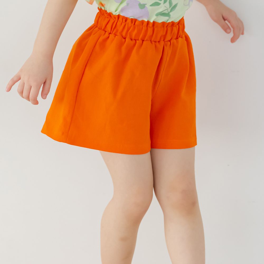 韓國 Orange Mom - 鬆緊褲頭舒適小短褲-橘