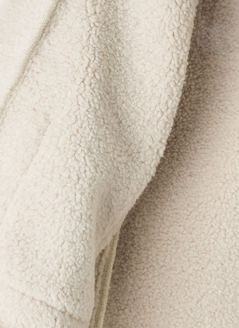 韓國 OZKIZ - 冬日感搖粒絨內裡大衣外套-淺卡其