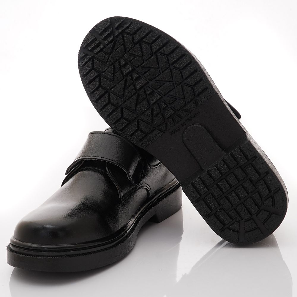 YUMA童鞋 - 台灣製純黑休閒皮鞋(中小童段)日碼-皮鞋-黑